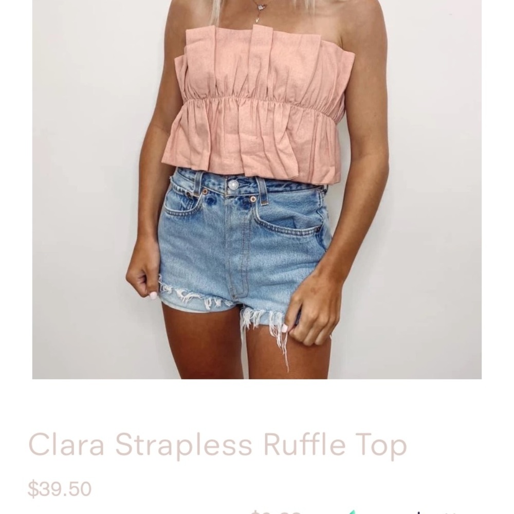 Rose pink ruffle crop